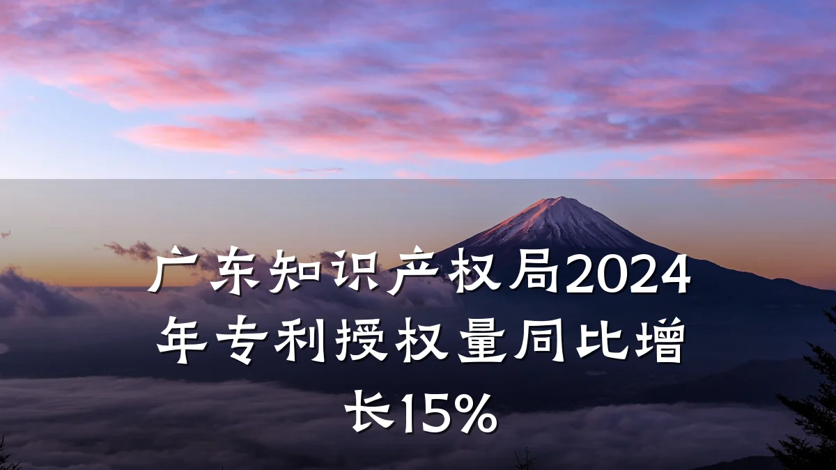 广东知识产权局2024年专利授权量同比增长15%