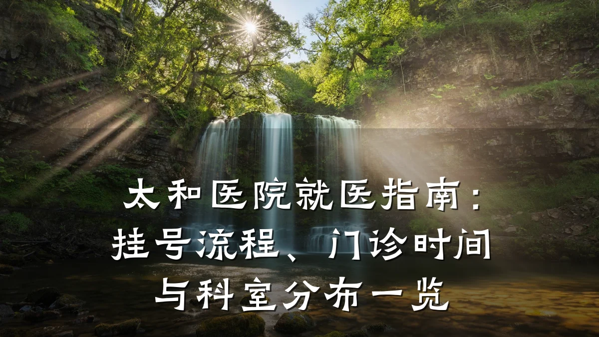 太和医院就医指南:挂号流程、门诊时间与科室分布一览