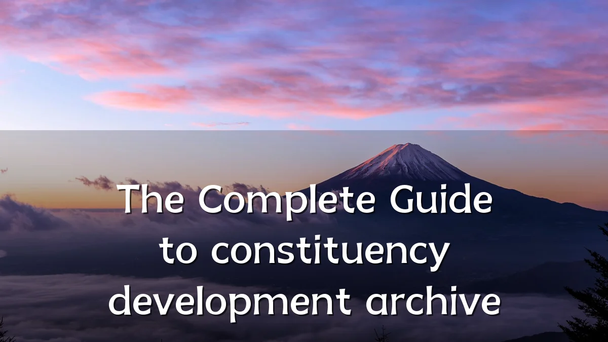The Complete Guide to constituency development archive