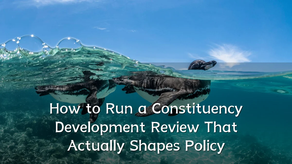 How to Run a Constituency Development Review That Actually Shapes Policy