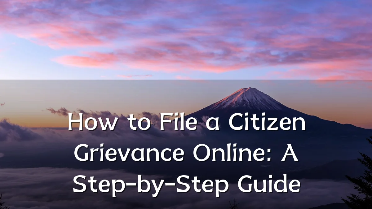 How to File a Citizen Grievance Online: A Step-by-Step Guide