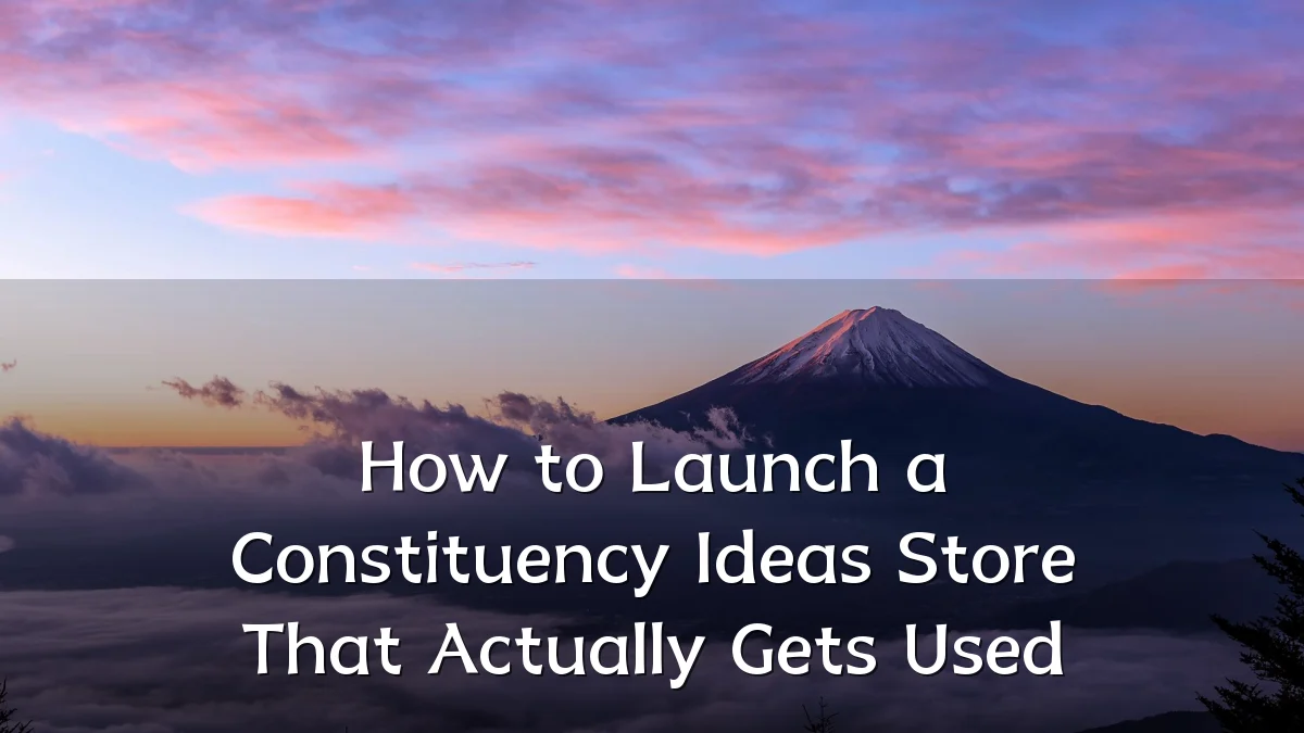 How to Launch a Constituency Ideas Store That Actually Gets Used