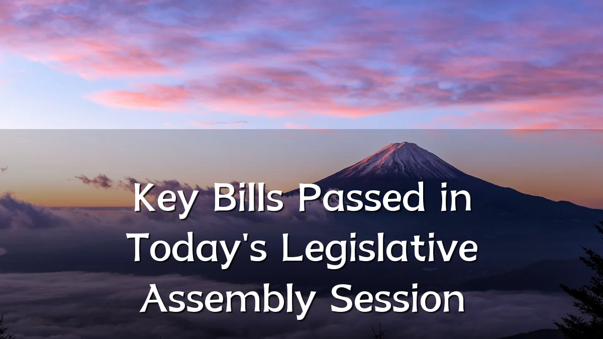 Key Bills Passed in Today's Legislative Assembly Session